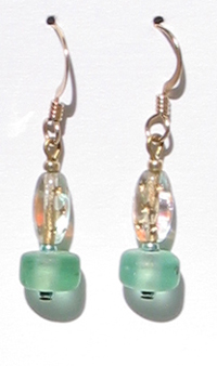 Tiny Gold Stars with Beach Glass!